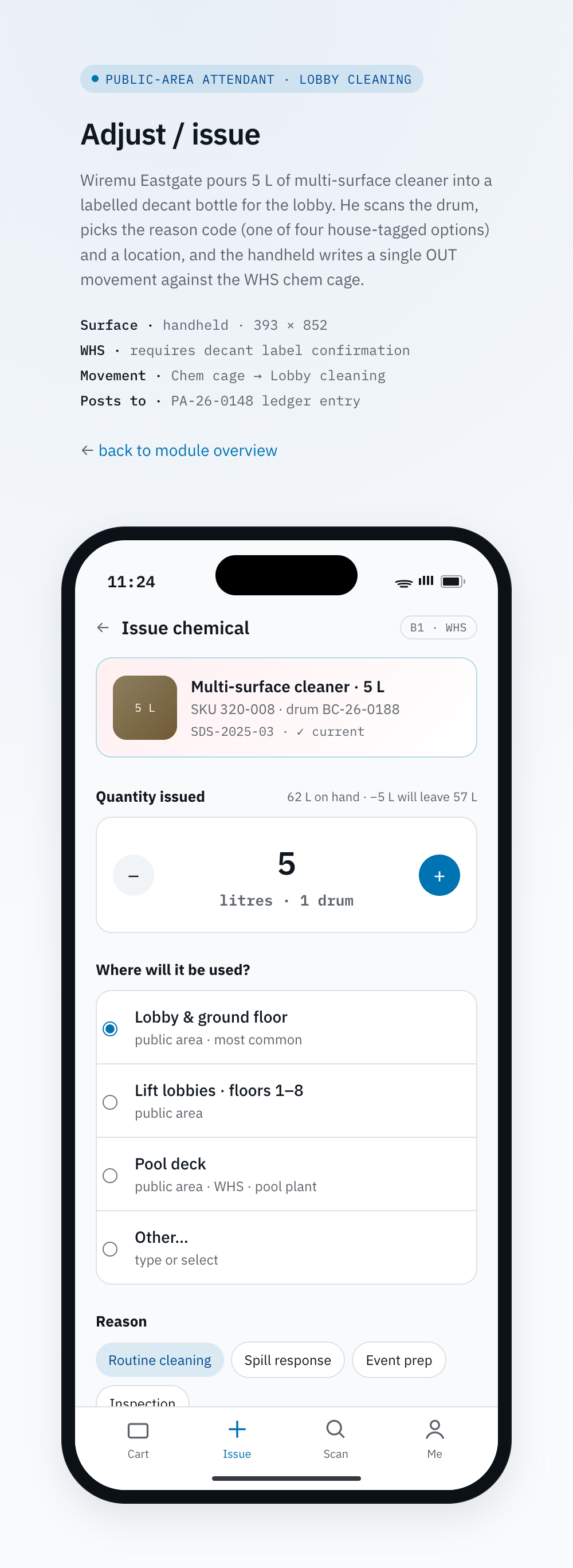 Mobile · PA — Adjust / Issue — screenshot